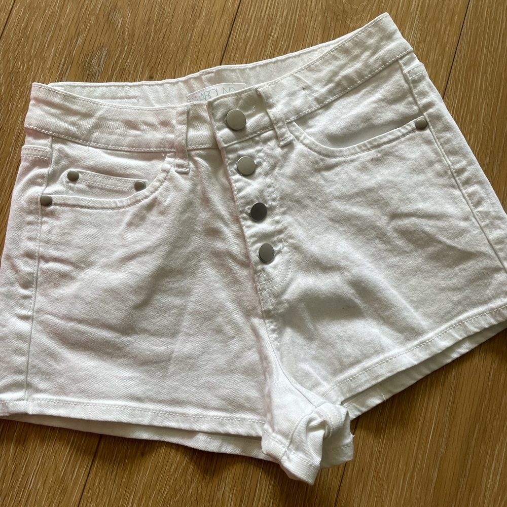 White denim shorts